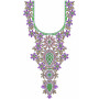 Floral Leaf Pattern Cording Neck Design