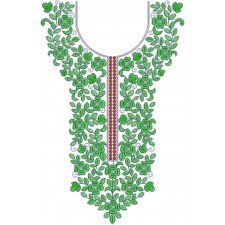 Silk Dupioni Gown Neck Embroidery Design