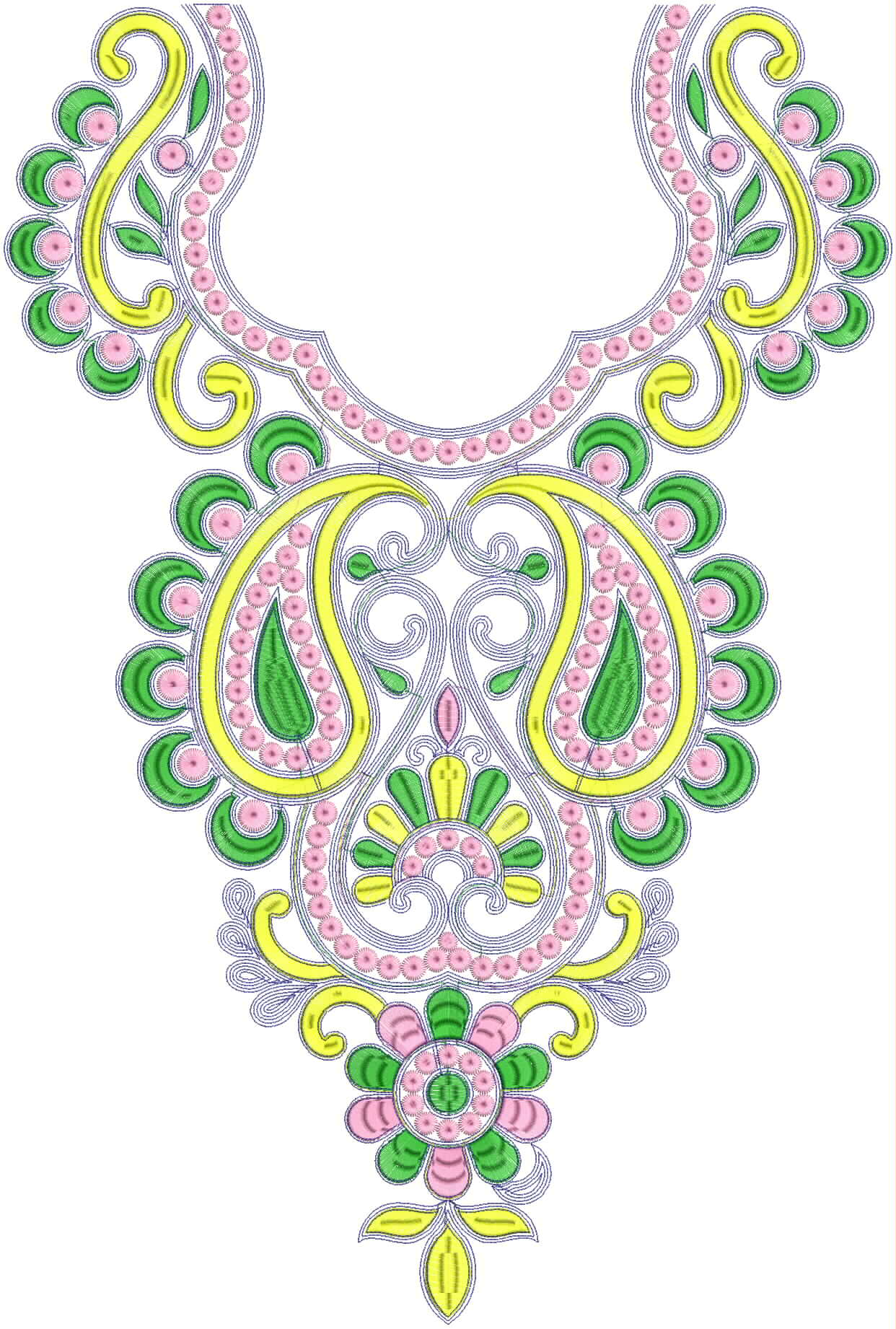 churidar neck embroidery design