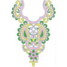 Fashion Women Neck Embroidery Design
