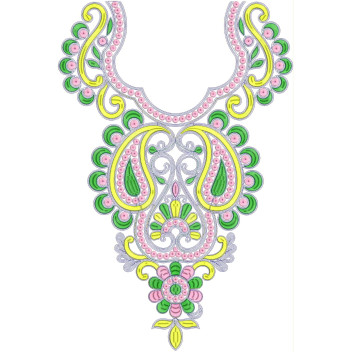 Fashion Women Neck Embroidery Design