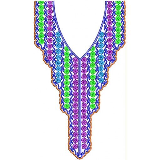 Pakistani Tiny Floral Neck Design 2014