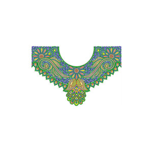 Satin Bohemian V Neck Embroidery Design