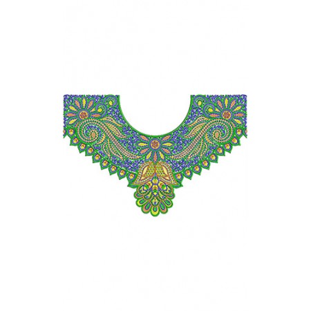 Satin Bohemian V Neck Embroidery Design