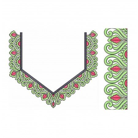 Indian Culture Neck Embroidery Design