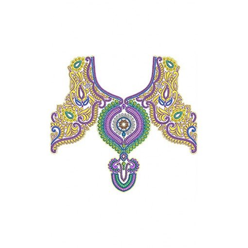 Pakistani Traditional Neck Embroidery Design