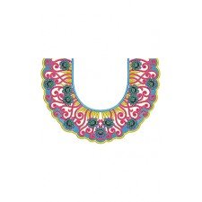 Round Neck Embroidery Designs