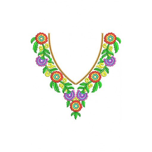 Girls Neck Embroidery Design 2014