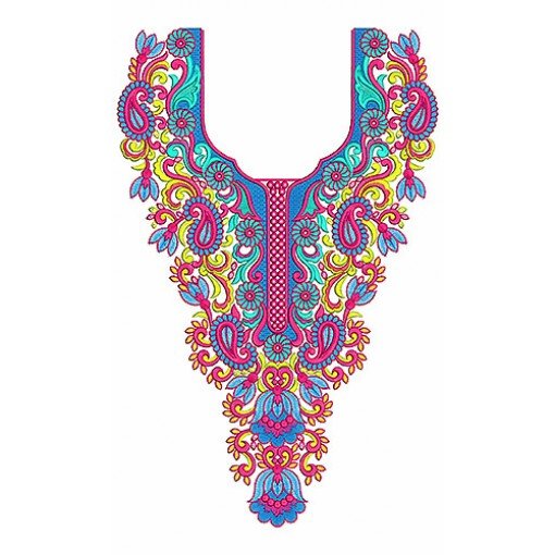 8445 Neck Embroidery Design