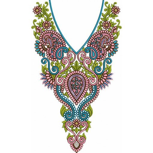8498 Neck Embroidery Design