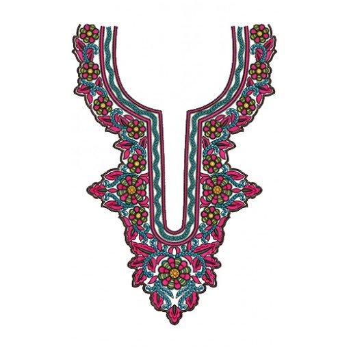 9631 Neck Embroidery Design
