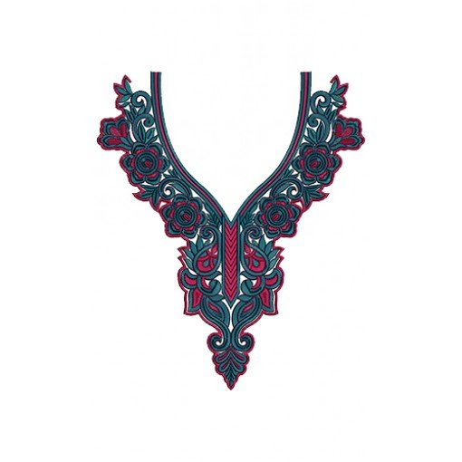9633 Neck Embroidery Design