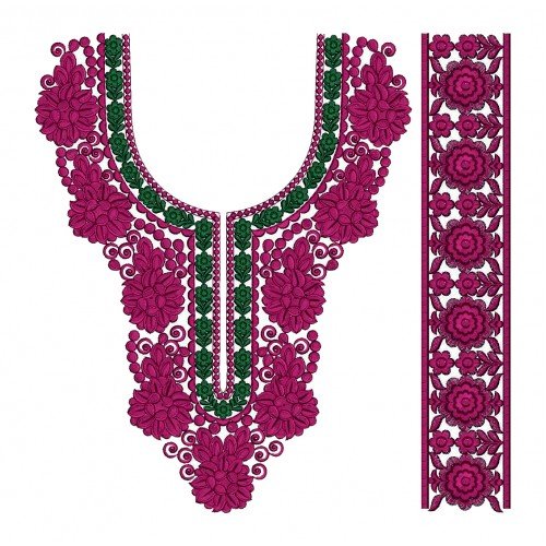 9737 Neck Embroidery Design