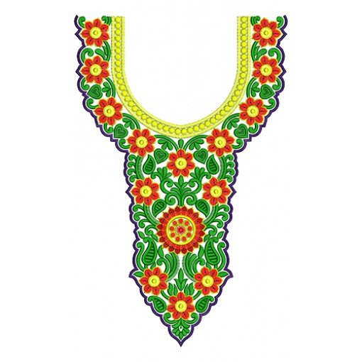 9835 Neck Embroidery Design