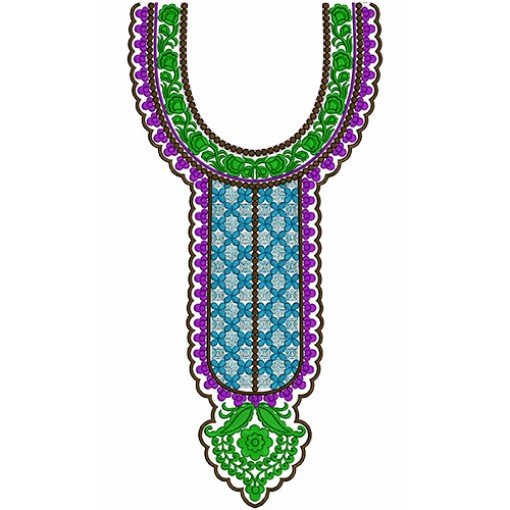 9874 Neck Embroidery Design