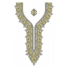 African Dress Neck Embroidery Design 24688