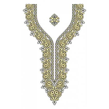 African Dress Neck Embroidery Design 24688