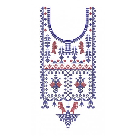 African Style Cross Stitch Neck Embroidery
