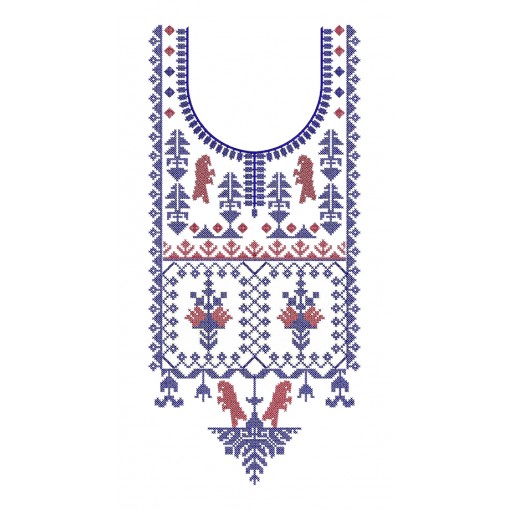 African Style Cross Stitch Neck Embroidery