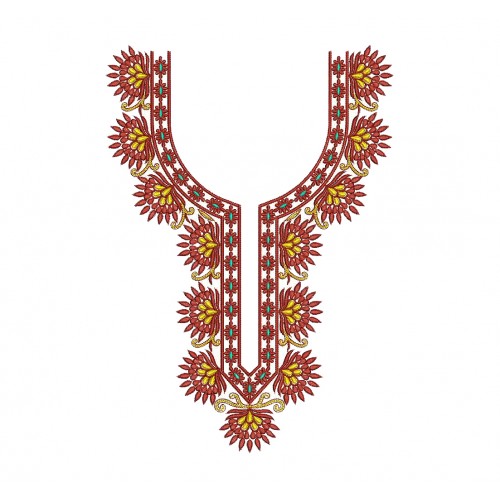 African Embroidery Neckline