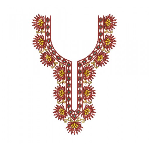 African Embroidery Neckline