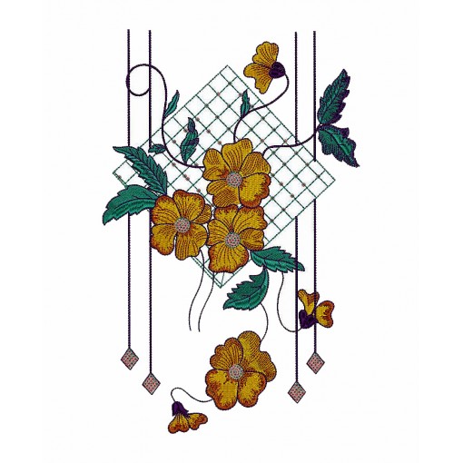 Antique Flower Neck Embroidery