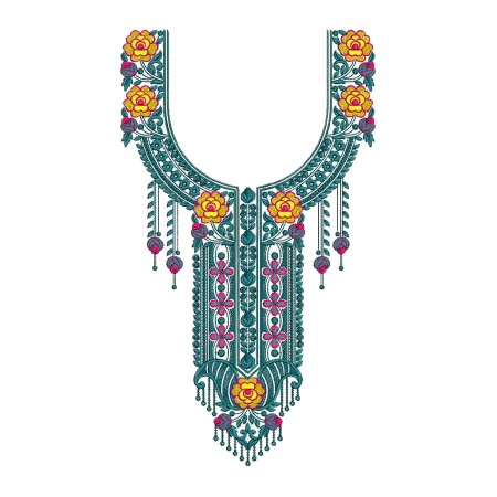 Arabian Neck Embroidery Design