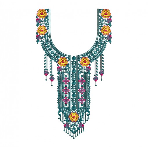 Arabian Neck Embroidery Design