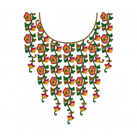 Arabic Flower Neck Embroidery