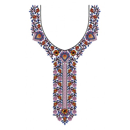 Arabic Neck Dress Embroidery Design