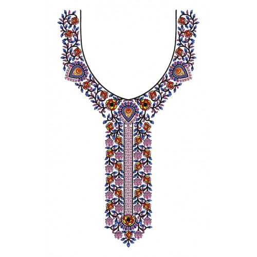 Arabic Neck Dress Embroidery Design