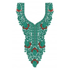 Beautiful Lotus Neck Embroidery Design 25293