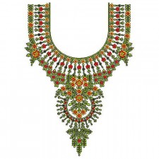 Belgium Style Neck Embroidery Design 24726
