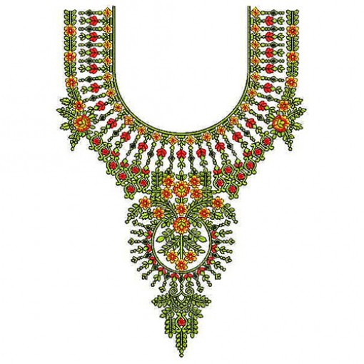 Belgium Style Neck Embroidery Design 24726