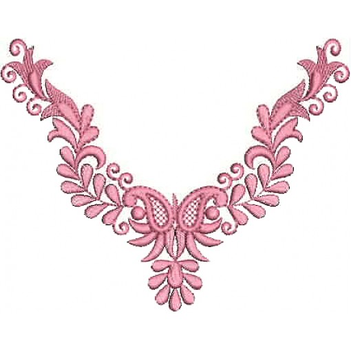 Boat Neck Dress Embroidery Design 25451