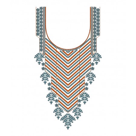 Boho Blue Sequins Neck