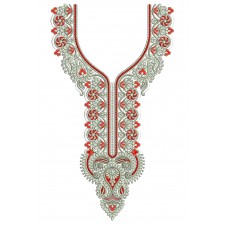Chiffon Style Neck Embroidery Design 25389