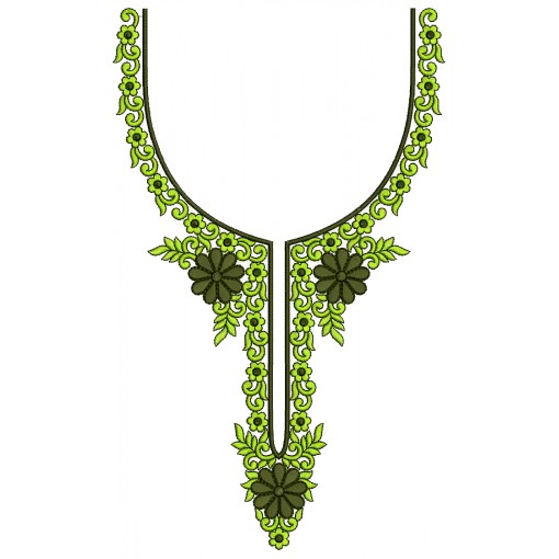 Churidar Dress Neck Embroidery Design 25475