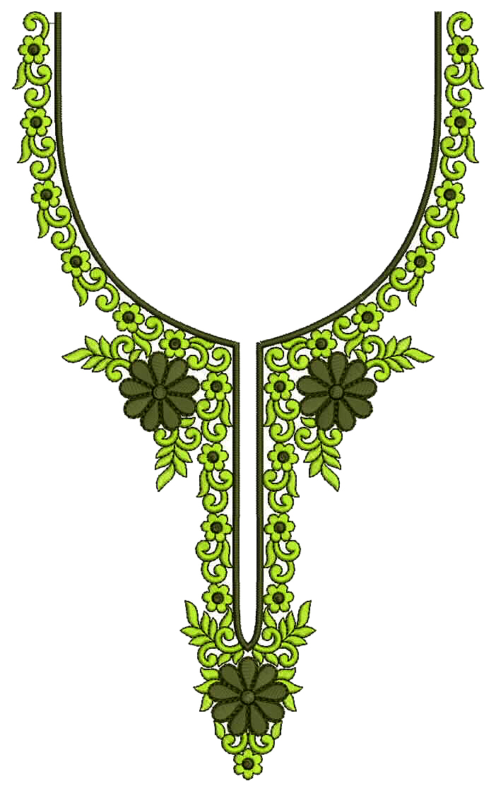 Churidar Dress Neck Embroidery Design
