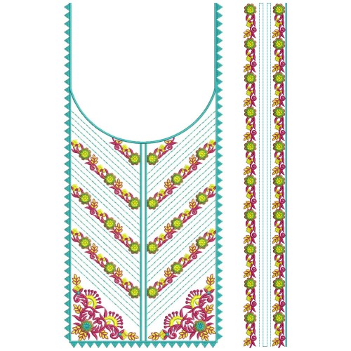 Classy Neck Embroidery Design