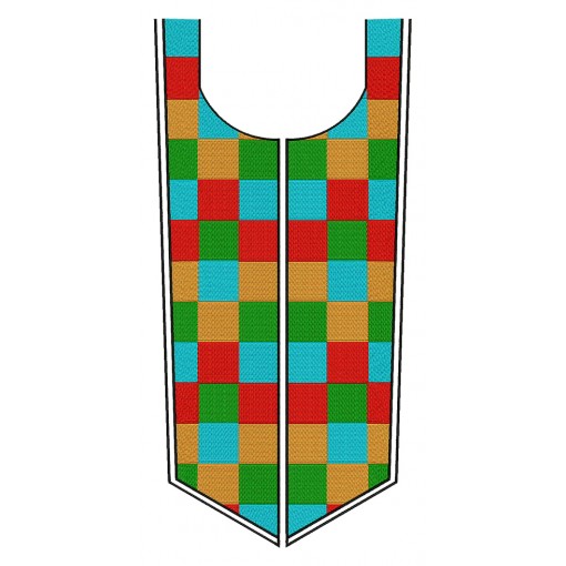 Colourful Embroidery With Box Pattern