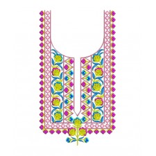 Colourful Neck Embroidery Pattern