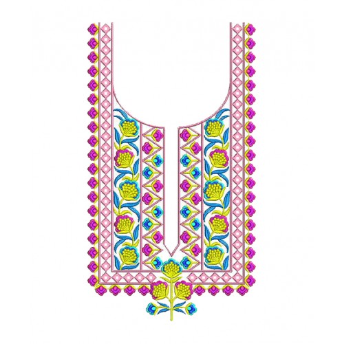 Colourful Neck Embroidery Pattern