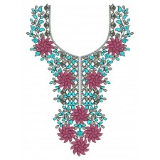 Cording Caftan Neck Embroidery Design 25478