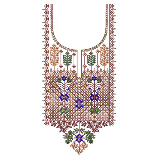 Cording Neck Embroidery Pattern