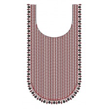 Cording U Shape Neck Embroidery