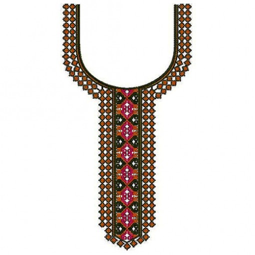 Wild Cherry Neck Border Embroidery Design 24713
