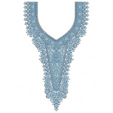 Denim Neck Embroidery Design 25306