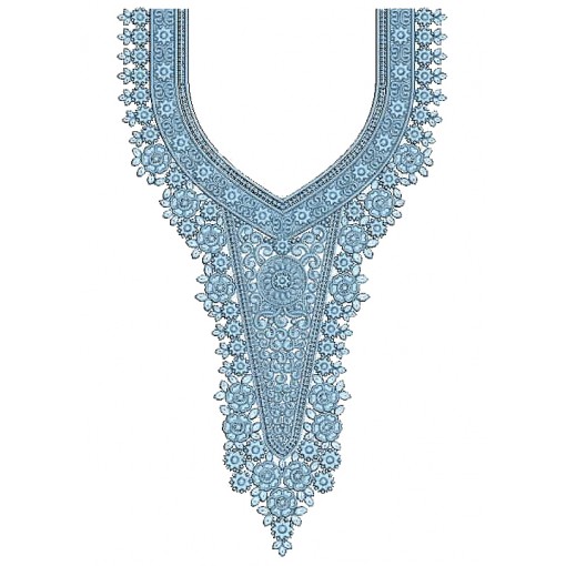 Denim Neck Embroidery Design 25306