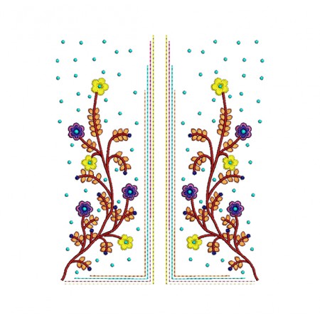 Dress Neck  Embroidery Pattern